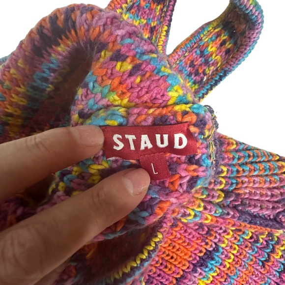 Last Chance NWT STAUD Mini Gardenia Knit Dress in Sunset L - Picture 9 of 15